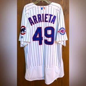 Chicago Cubs Jake Arrieta 2016 Jersey 56 3XL White Majestic Authentic Flex Base